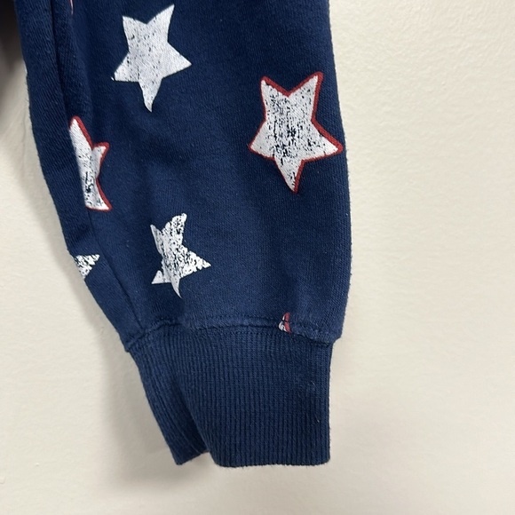 Steve Madden Women's Navy Blue Stars Cotton Sweatshirt Crop Graphic Size M - Picture 5 of 7